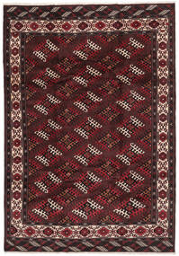  Oosters Turkaman Vloerkleed 200X296 Zwart/Donkerrood Wol, Perzië/Iran Carpetvista