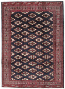 Tapete Persa Turcomano 208X287 Preto/Vermelho Escuro (Lã, Pérsia/Irão)