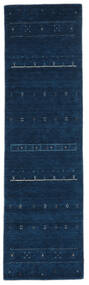 Gabbeh Indisch Teppich 84X302 Läufer Schwarz Wolle, Indien Carpetvista