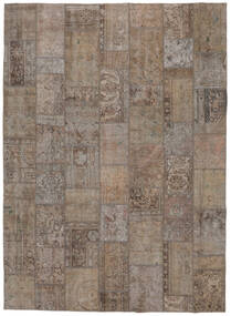 254X353 Patchwork Rug Modern Brown Large (Wool, Persia/Iran) Carpetvista