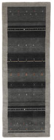 80X250 絨毯 ギャッベ インド モダン 廊下 カーペット ブラック/茶色 (ウール, インド) Carpetvista