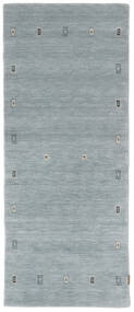  ギャッベ インド 絨毯 80X200 ウール ダークターコイズ/ターコイズ 小 Carpetvista