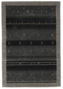 123X180 絨毯 ギャッベ インド モダン ブラック/ダークイエロー (ウール, インド) Carpetvista