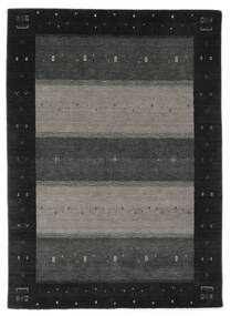絨毯 ギャッベ インド 162X233 ブラック/ダークイエロー (ウール, インド)