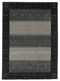 絨毯 ギャッベ インド 164X232 ブラック/ダークイエロー (ウール, インド)