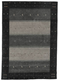 絨毯 ギャッベ インド 163X232 ブラック/ダークイエロー (ウール, インド)