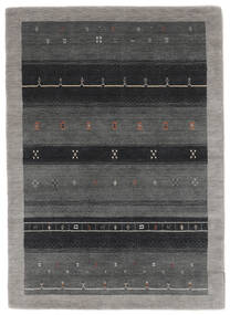  ギャッベ インド 絨毯 126X179 ウール ブラック/ダークグレー 小 Carpetvista