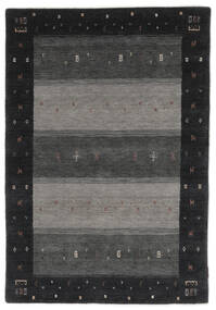  ギャッベ インド 絨毯 125X180 ウール ブラック/ダークグレー 小 Carpetvista