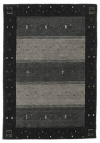 Gabbeh Indisch Teppich 120X180 Schwarz/Dunkelgelb Wolle, Indien Carpetvista