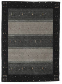 絨毯 ギャッベ インド 145X200 ブラック/ダークイエロー (ウール, インド)
