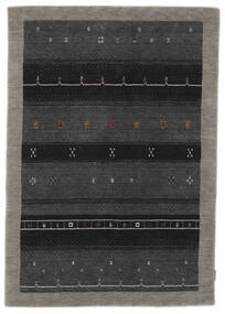 120X180 Tappeto Gabbeh Indo Moderno Nero/Giallo Scuro (Lana, India) Carpetvista