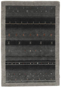 124X180 絨毯 ギャッベ インド モダン ブラック/茶色 (ウール, インド) Carpetvista