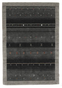 124X179 絨毯 ギャッベ インド モダン ブラック/ダークイエロー (ウール, インド) Carpetvista