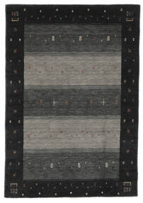 125X180 絨毯 ギャッベ インド モダン ブラック/ダークイエロー (ウール, インド) Carpetvista