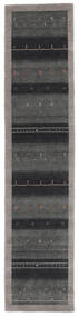78X348 Gabbeh Indo Rug Modern Runner
 Black/Dark Grey (Wool, India) Carpetvista