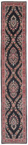  Orientalisk Sarough 70X390 Hallmatta Svart/Mörkröd Ull, Persien/Iran Carpetvista