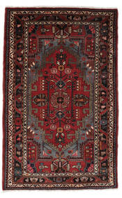 110X175 Tapete Hamadã Oriental Preto/Vermelho Escuro (Lã, Pérsia/Irão) Carpetvista