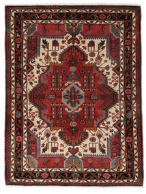 絨毯 オリエンタル ハマダン 112X152 ブラック/ダークレッド (ウール, ペルシャ/イラン)