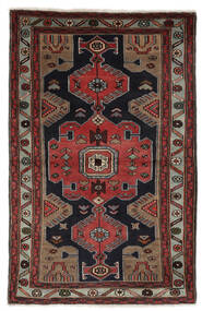 絨毯 オリエンタル ハマダン 100X160 ブラック/ダークレッド (ウール, ペルシャ/イラン)