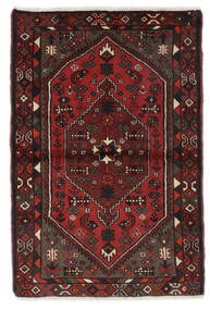 93X142 Tappeto Hamadan Orientale Nero/Rosso Scuro (Lana, Persia/Iran) Carpetvista