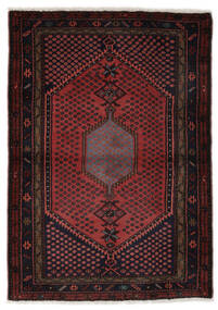 Persian Hamadan Rug 105X148 Black/Dark Red Carpetvista