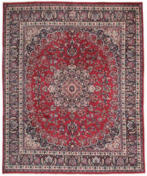 Tapete Persa Mashad 295X356 Vermelho Escuro/Preto Grande (Lã, Pérsia/Irão)