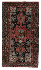  Persisk Hamadan Teppe 90X160 Svart/Mørk Rød (Ull, Persia/Iran)