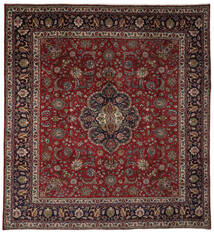  Orientalsk Tabriz Teppe 300X330 Kvadratisk Svart/Brun Stort Ull, Persia/Iran Carpetvista