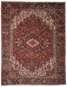  Orientalischer Heriz Teppich 297X390 Dunkelrot/Schwarz Großer Wolle, Persien/Iran Carpetvista
