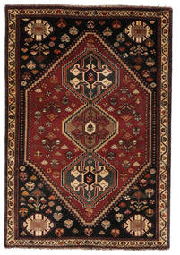 Shiraz Teppich 118X173 Schwarz/Dunkelrot Wolle, Persien/Iran Carpetvista