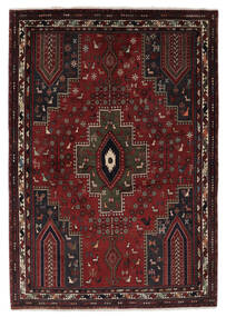 絨毯 ペルシャ アフシャル/Sirjan 150X213 ブラック/ダークレッド (ウール, ペルシャ/イラン)