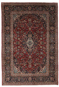 絨毯 オリエンタル カシャン 197X300 ブラック/茶色 (ウール, ペルシャ/イラン)