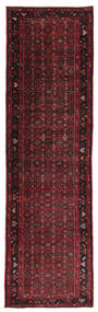  Hosseinabad Matot 110X395 Persialainen Villamatto Musta/Tummanpunainen Pieni Matto Carpetvista