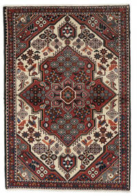  Persischer Hamadan Teppich 105X152 Schwarz/Dunkelrot (Wolle, Persien/Iran)