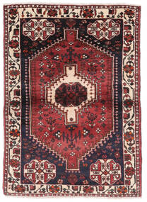 115X155 Shiraz Matta Orientalisk Svart/Mörkröd (Ull, Persien/Iran) Carpetvista
