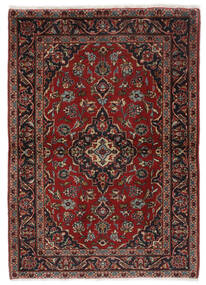 100X140 Dywan Orientalny Keszan Czarny/Ciemnoczerwony (Wełna, Persja/Iran) Carpetvista