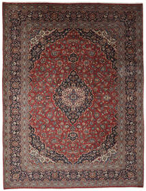 絨毯 ペルシャ カシャン 305X395 ブラック/茶色 大きな (ウール, ペルシャ/イラン)