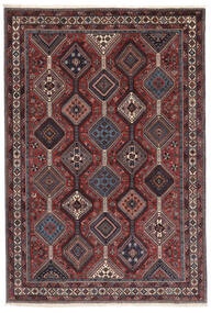  Orientalischer Yalameh Teppich 202X293 Schwarz/Dunkelrot Wolle, Persien/Iran Carpetvista