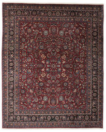 294X360 Alfombra Mashad Oriental Negro/Rojo Oscuro Grande (Lana, Persia/Irán) Carpetvista