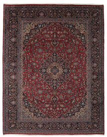  Kashan Szőnyeg 304X382 Perzsa Gyapjúszőnyeg Fekete/Sötétpiros Nagy Carpetvista