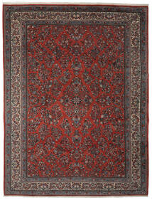  Persialainen Sarough Matot 302X397 Musta/Tummanpunainen Carpetvista
