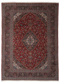  Kashan Szőnyeg 290X388 Perzsa Gyapjúszőnyeg Fekete/Sötétpiros Nagy Carpetvista