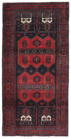  Persian Kurdi Rug 150X298 Black/Dark Red Carpetvista
