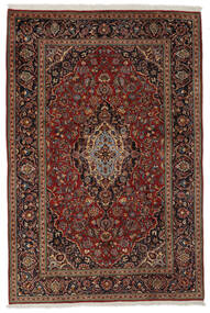 絨毯 オリエンタル カシャン 202X298 ブラック/ダークレッド (ウール, ペルシャ/イラン)