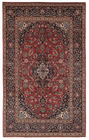 絨毯 オリエンタル カシャン 196X314 ブラック/ダークレッド (ウール, ペルシャ/イラン)