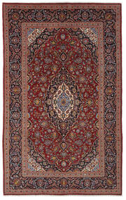 198X317 絨毯 オリエンタル カシャン ブラック/ダークレッド (ウール, ペルシャ/イラン) Carpetvista