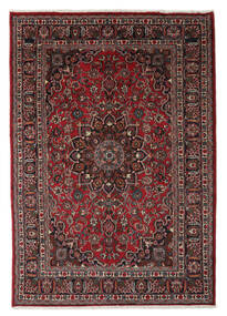  191X282 Maschad Teppich Schwarz/Dunkelrot Persien/Iran Carpetvista