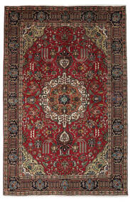202X306 絨毯 オリエンタル タブリーズ ブラック/ダークレッド (ウール, ペルシャ/イラン) Carpetvista