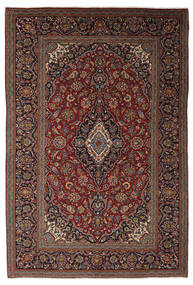 203X303 絨毯 オリエンタル カシャン ブラック/ダークレッド (ウール, ペルシャ/イラン) Carpetvista
