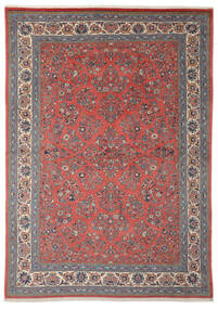  Orientalsk Sarough Tæppe 244X348 Mørkerød/Mørkegrå Uld, Persien/Iran Carpetvista